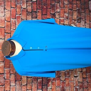 Oakley Mens XXL 2XL Blue Black Short Sleeve Golf Polo Shirt New